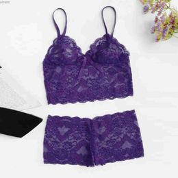 Women's Panties Lace womens sexy lingerie fashion casual pajama vest top shorts set Babydoll pajama perspective lingerie setL2404