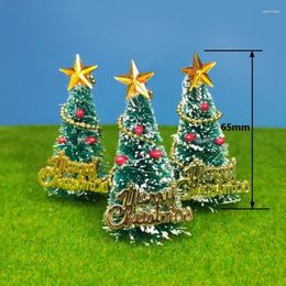 Decorative Flowers Miniature Simulation Christmas Tree Model Shooting Props Artificial Plants Scene Layout Green Fence Holiday Party