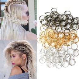 Hair Braid Rings Accessories Clips Dreadlocks Beads Set Color Gold and Sliver 50pcs