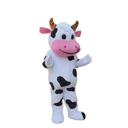 2024 Super Cute Cow Mascot Costume Birthday Party Christmas costume Ad Apparel halloween Theme Clothing