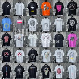 Oversize Street Tops Men Summer Cotton Tees Rapper Streetwear Hip Hop Rock Casual Short Sleeve Luxury Designer Printed Tops For Teenager