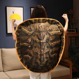 100cm Simulation Wearable Big Turtle Shell Plush Pillow Removable Washable Soft Toys Spoof Gifts Doll Game Props 240325