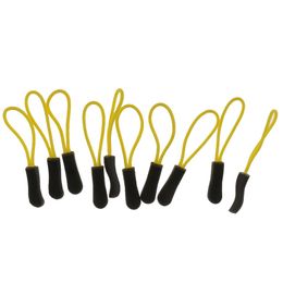 10pcs/Lot Zipper Pulls Replacement Zip Cord Puller Slider Jacket Backpack Black/Red/Yellow