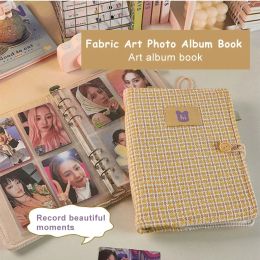 Albums A5 Kpop Binder Photocard Holder Idol Picture Album Book with 20 Inner Pages 3/4 Inch Cloth Photo Card Album Student Stationery