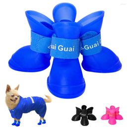 Dog Apparel 4pcs Waterproof Rain Shoes Boots Anti-slip Pet Protective Booties