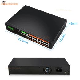 POE Switch 100Mbps Port PoE +2 Port 1000M Ethernet Gigabit Network PoE + 2 Port UpLink 52V Power for IP Camera/ Wifi Router