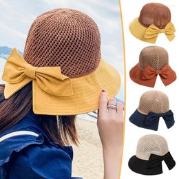 Wide Brim Hats Lady Sun Cap Summer UV Protect Hat Women Comfortable Travel Time Beach Caps Foldable Breathable Simple Girls Straw