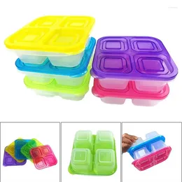 Dinnerware Lunch Box Portable High Capacity Snack Storage Container Reusable Four Separate Compartments For Home Travel Supplies