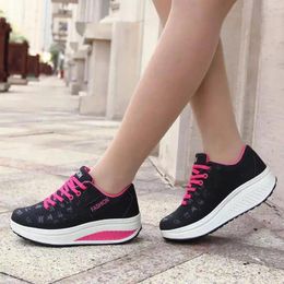 Fitness Shoes Brand Light Platform For Women Breathable Increase High Heeld Wedge Sneakers Ladies Sport Walking Casual Sneaker