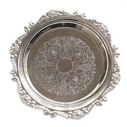 Decorative Figurines Round Storage Plate Gift Display Bowl Easy Clean Earrings Necklace Stackable Bedroom Metal Tray Table Decor Sauce Dish