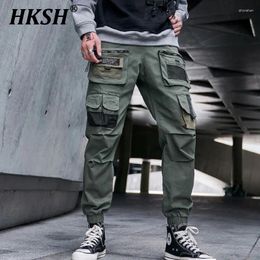 Men's Pants HKSH Darkwear Cargo Spring Autumn High Street Trendy Casual Cropped Leggings Punk Tactical Trousers HK0005