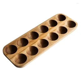 Kitchen Storage Japanese Style Wooden Double Row Egg Box Home Organiser Rack Eggs Refrigerator Holder Fresh Keeping Accessories