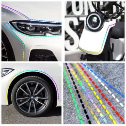 5Pcs Car DIY Line Reflective Stickers 60cm Auto Motorcycles Wheel Decorative Reflective Strip Tape Night Warning Decals