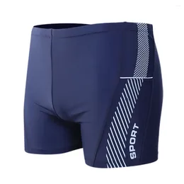 Men's Shorts Printing Sexy Nylon Breathable Built-In Beam Line Briefs Swimming Trunks Swim Tees For Men