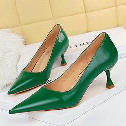 Dress Shoes BIGTREE Kitten Heels 5.5 Cm Women Pumps Stiletto Ladies Wild Occupational OL Office High Size 43