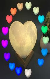 Heart Shape Moon Lamp 3D Print USB Rechargeable Led anime light Customized Picture Text Moon Lamp For Friend Gifts bedroom decor Y9243618