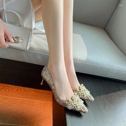 Dress Shoes Pointy High Heels Women With 2024 Autumn French Wedding Senior Sense Annual Single