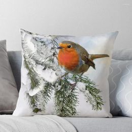 Pillow Robin In Snow Throw Decorative Covers For Sofa