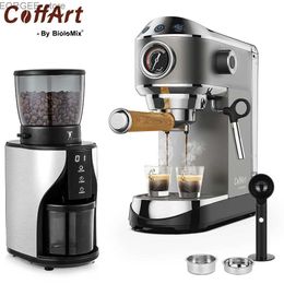 Coffee Makers Coffart By BioloMix 20 Bar automatic espresso machine with milk steam foam stick suitable for espresso cappuccino latte Y240403