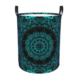 Laundry Bags Folding Basket Geometrical Floral Dirty Clothes Storage Bucket Wardrobe Clothing Organiser Hamper