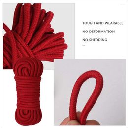 Party Decoration 2 Pcs Red Cotton Rope 8mm Multi Purpose Strong Soft Tying Cord For Camping Gardening Boating Crafting 10M/33Ft