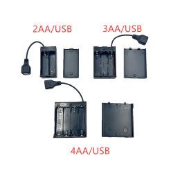 Portable Mini 2 3 4 6 8 x AA Battery Holder Storage Box Case USB Power Supply Battery Box For LED Strip Light