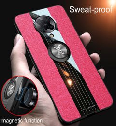 Slim SweatProof Cloth Fabric Magnetic Ring Kickstand Case For Xiaomi Redmi K30 Pro Note 8 Pro Note7 Mi 10 Pro Mi9 Redmi 86101201