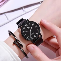 Male and female middle and high school students, civil servant designers, luminous women's watches, belt watches, women's birthday and Christmas gifts