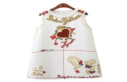 Spring Summer quality girls dress baby dress kids brand vestidos children sleeveless clothes heart letter print 2 to 9 yrs18064282486321