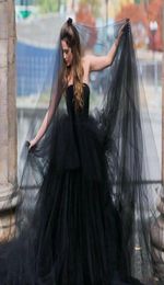 Black Wedding Veils Tulle Long Bridal Veil Halloween Party Bridal Veils Bridal Party Gifts Wedding Accessories 1T Without Comb 3 M2799999