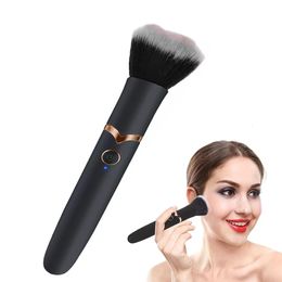 Electric Makeup Brush Foundation Blending 10 Speeds Massage Vibration Loose Powder Blush For Face Beauty Tools 240403