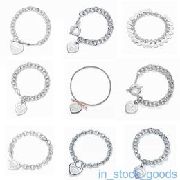 Original 1to1 Brand Logo High End Womens Bracelets Classic Tiffancy High Quality 925 Sterling Silver Heart Brand New Diamond Arrowhead Love Dainty Chain Bracelet