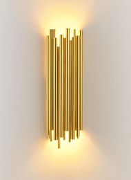 Post Modern Gold Wall Lamp Contemporary Wall Mounted Bedside Lights LivingRoom Led Metal Gold Wall Lights for Home el6036798