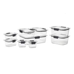 Rubbermaid Brilliance Food Storage Containers 18 Piece Set Leak-Proof BPA Free Clear Tritan Plastic Food Storage 240328