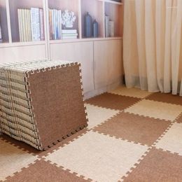 Bath Mats Cotton And Fabric Carpet Bedroom Ins Style Living Room Balcony Fully Paved Block Spliced Floor Mat