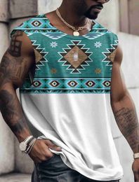 Men's T-Shirts Mens Vest Top Print Tribe Sleeveless T-Shirt Crewneck Clothing 3D Printing Daily Exercise Fitness Fashion Design 2Xs-6Xl 2443