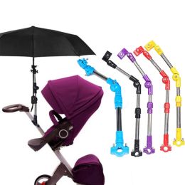 Adjustable Stroller Umbrella Holder Telescopic Shelf Bike Connector Accessory for Outdoor Traveling Windproof Rainproof