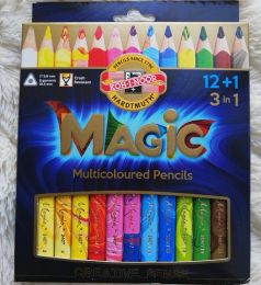 Pencils KOHINOOR 12+1 3 in one rainbow pencils magic color lead secret garden coloring threeinone multicolored pencils paper box