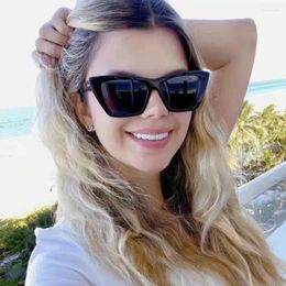 Sunglasses Trend Brand Acetate Black Shades Rectangular Weird Glasses Designer Large CAT EYE Women SL276