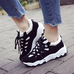 Walking Shoes The Trend Of Sports Woman Lie Fallow Girl Female Students Tie Thick Soled Ventilation Travel