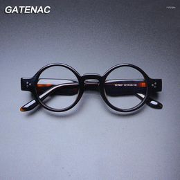 Sunglasses Frames Gatenac Vintage Acetate Glasses Frame For Men Round Retro Myopia Prescription Eyeglasses Women Eyewear