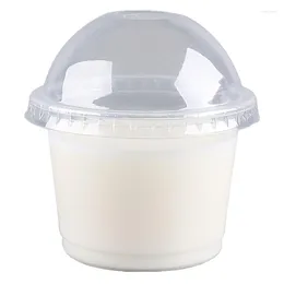 Baking Tools 20pcs 250ml Disposable Salad Cup Transparent Plastic Dessert Bowl Container Ice Cream Desserts Bowls Cups With Lids