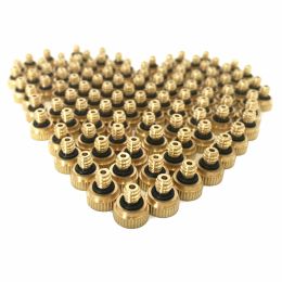 30-100Pcs Threaded Brass Misting Nozzle 0.1-0.8mm Orifice Water Mister Parts Fog Nozzle For Patio Misting System Outdoor Cooling