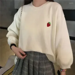 Women's Sweaters 2024 Embroidery Candy Colour Sweater Women Clothes Loose Winter Autumn Pullover Korean Style Female Streetwear