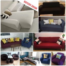 Chair Covers Sofa 1/2/3/4 Seats Solid Couch Cover L Shaped Protector Bench