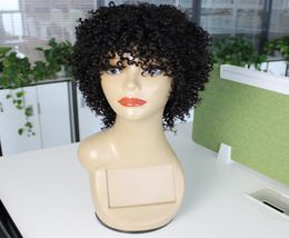 Kisshair Jerry curl short human hair wig machine made glueless wigs bouncy curly Brazilian hair wigs for women5677907