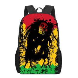 Bob Marley Stampato Backpack Kids Boys Girls Backpacks Borse per la scuola studentesca per borse da viaggio per bagnack giornaliere Teenage Bagpack Travel Bagpack