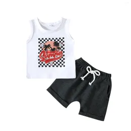 Clothing Sets 0-3Yrs Baby Boys Vest Suit Infant Summer Cotton T-Shirts Shorts Sleeveless Kids Clothes For