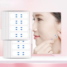 2024 40Pcs/10Sheets/Pack Waterproof V Face Makeup Adhesive Tape Invisible Breathable Lift Face Sticker Lifting Tighten Chin for Waterproof V