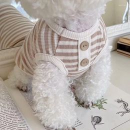 Dog Apparel 2024 Pet Striped Sweatshirt Clothes For Small Dogs Puppy Summer Soft Cat Vest Bichon Chihuahua Costumes